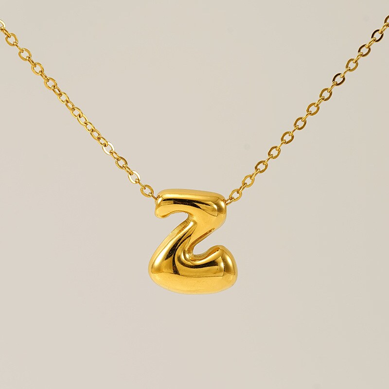 Gold color / 1 Piece Simple Series Daily Letter Z Titanium Steel 18K Gold Plated Unisex Pendant Necklaces Picture26